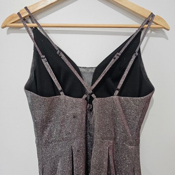 Crystal Doll - Dress Glitter Formal Prom Layered Maxi - Size 5 -Pink Multichrome - Picture 5 of 10